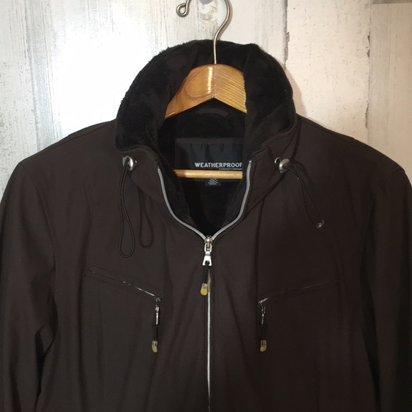 Women’s nice cute brown jacket size L WEATHERPROOF #Y26 - Picture 2 of 6